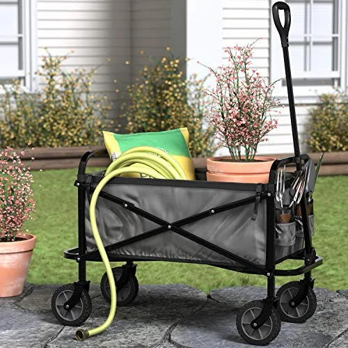 Amazon Basics ▫️ Carrinho dobrável para jardim e atividades ao ar livre com bolsa de proteção, 70,1 x 103,89 x 50,8 cm, cinzento 6