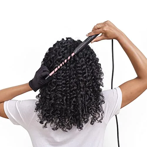 BaByliss ▫️ Ferro de ondular de 10 mm - Ferro de ondular com cilindro de cerâmica e quartzo, Ferro de ondular com 10 níveis de temperatura, Cachos definidos, Afro, Compacto, Rosa e Preto, C449E 2