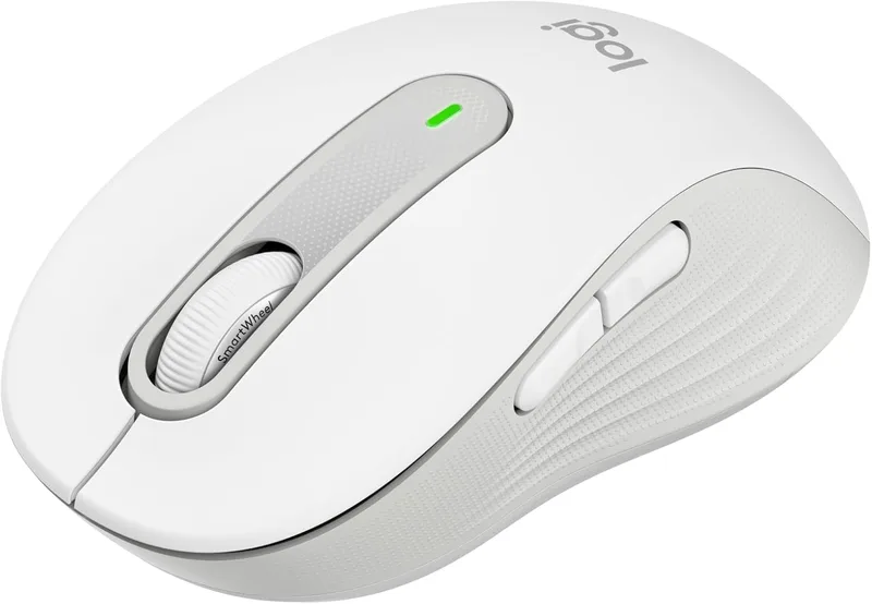 Logitech ▫️ Signature M650 Wireless Mouse - para mãos pequenas e médias, 2 anos de duração da bateria, cliques silenciosos, botões personalizáveis, Bluetooth, PC/Mac/Multidispositivo/Chromebook - Branco