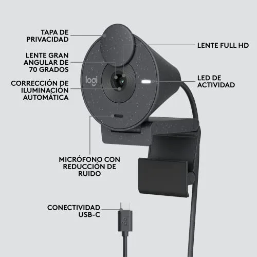 Logitech ▫️ Câmara web Brio 305 Full HD com correção automática da iluminação 7
