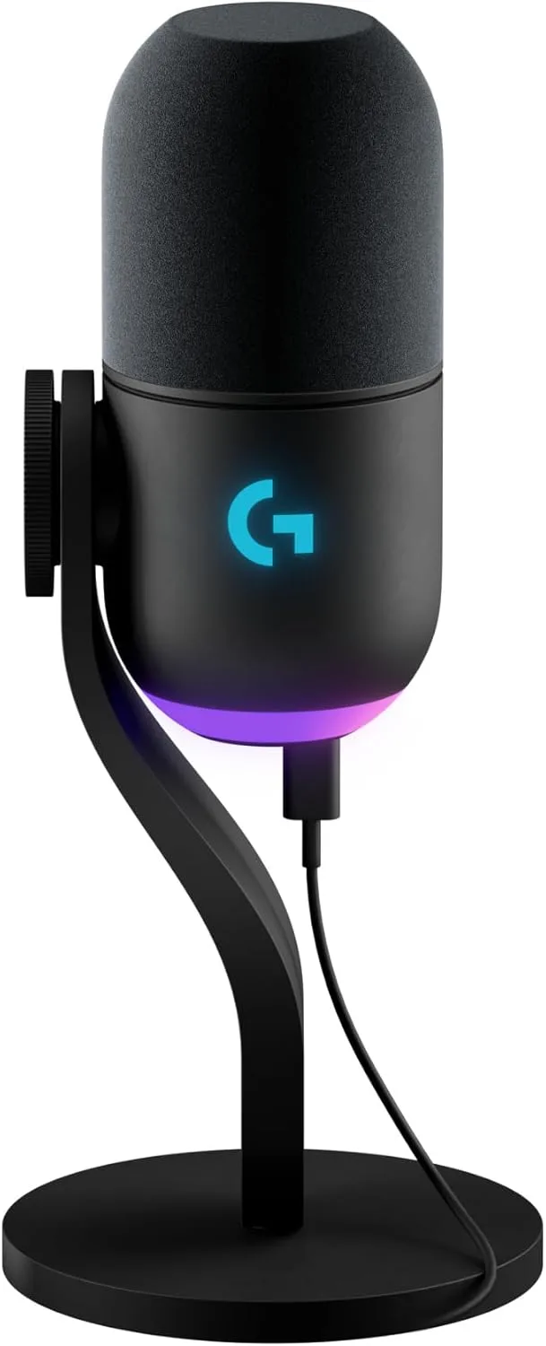 Logitech G ▫️ Yeti GX, microfone dinâmico RGB com LIGHTSYNC para jogos, microfone de transmissão em fluxo USB, supercardióide, USB Plug and Play para PC/Mac - Preto