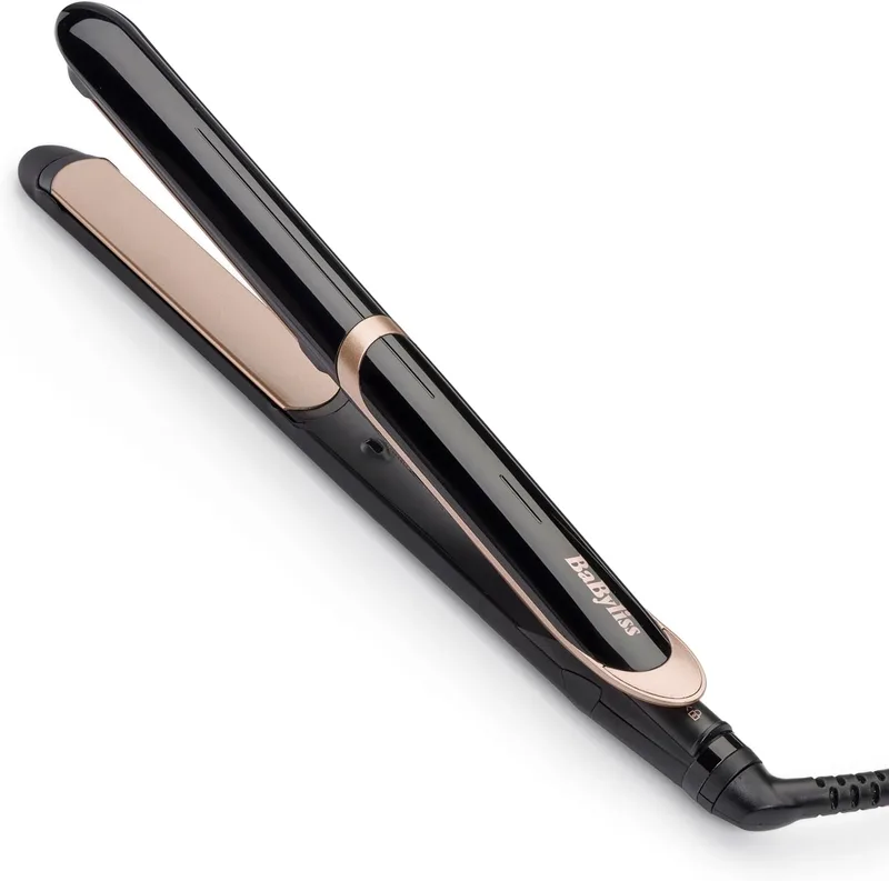 BaByliss ▫️ Super Smooth Straightener - Tecnologia Iónica Anti-Frizz, Tapete de Calor, Placas de cerâmica para um penteado ultra-suave, Aquecimento rápido, 6 regulações de 140°C a 235°C, ST393E
