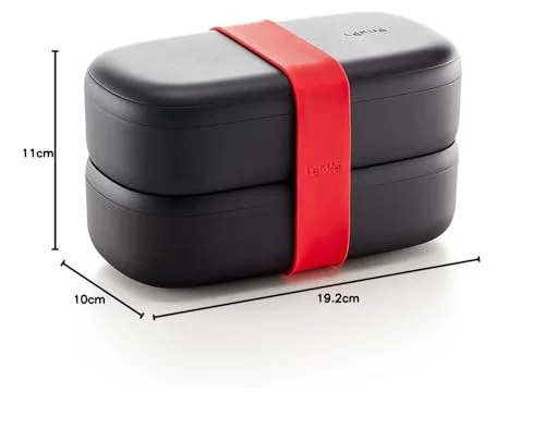 Lékué ▫️ Recipiente para transportar alimentos, Lunch Box to go, Preto, 1000 ml 7
