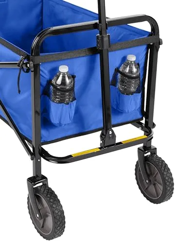 Amazon Basics ▫️ Carrinho dobrável para jardim e atividades ao ar livre com saco de proteção, azul 4