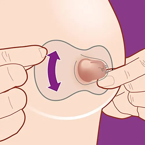 PHILIPS ▫️ Protetores de mamilos Avent para apoiar a amamentação, facilitar a pega e proteger mamilos doridos e gretados, embalagem de 2, tamanho médio (21 mm), inclui estojo de viagem - SCF153/03, transparente, 2 unidades (embalagem de 1) 4
