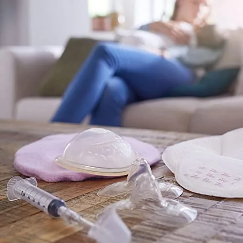 PHILIPS ▫️ Protetores de mamilos Avent para apoiar a amamentação, facilitar a pega e proteger mamilos doridos e gretados, embalagem de 2, tamanho médio (21 mm), inclui estojo de viagem - SCF153/03, transparente, 2 unidades (embalagem de 1) 7