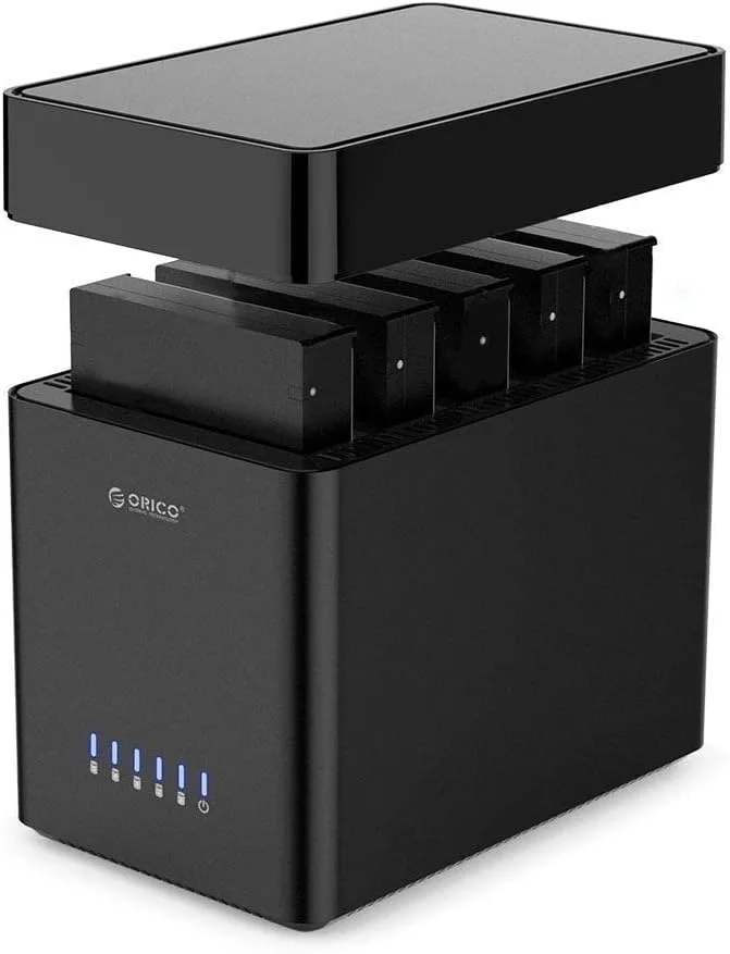 ORICO ▫️ Estação de ancoragem 5-Bay USB 3.0 3.5" Magnetic Hard Disk Drive Enclosure for SATA SATA3.0 5x18TB External Hard Disk Drive with 12V6.5A Adapter Windows/Mac Compatible