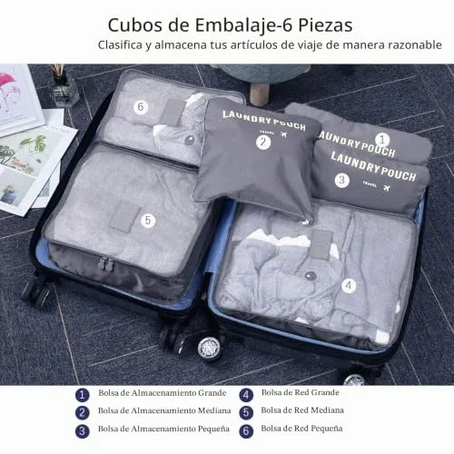 Vicloon ▫️ Organizador de Bagagem, Organizadores de Viagem, Organizador de Mala – Inclui Cubos de Embalagem para Viagem e Sacos de Compressão 3