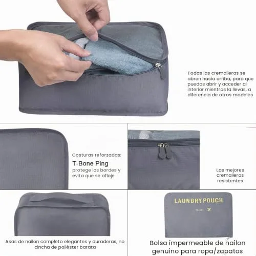 Vicloon ▫️ Organizador de Bagagem, Organizadores de Viagem, Organizador de Mala – Inclui Cubos de Embalagem para Viagem e Sacos de Compressão 6