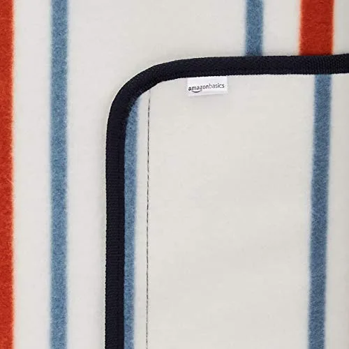 Amazon Basics ▫️ Manta de piquenique «Jardim» com base impermeável, 200 x 200 cm, padrão às riscas marinhas 5