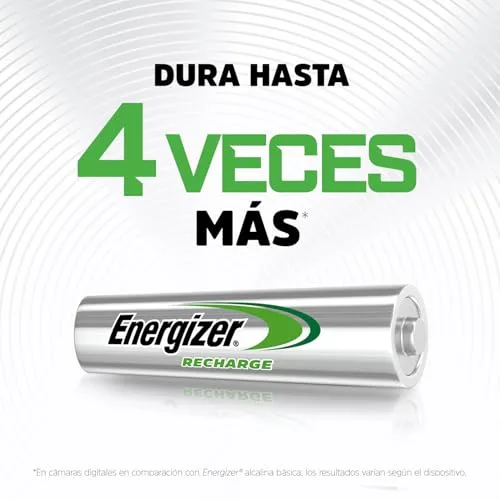 Energizer ▫️ Recharge Power Plus - Pilhas recarregáveis AA (embalagem de 8) 3