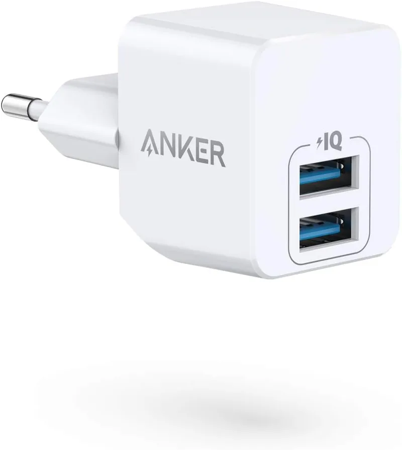 Anker ▫️ Carregador USB PowerPort Mini, carregador de parede extremamente compacto, com 2,5 A de potência para iPhone XS/Max/XR/X/8/7/6/Plus, iPad Pro/Air 2, Samsung e muitos outros