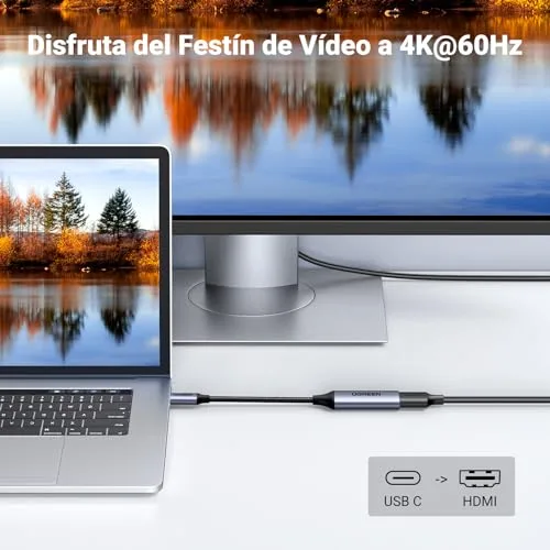 UGREEN ▫️ Adaptador USB-C para HDMI 4K a 60 Hz e 2K a 144 Hz, 10 cm, conversor Tipo C 2