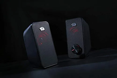 Redragon ▫️ GS500 Altifalante para PC 2.0 com retroiluminação vermelha e ligação USB 2