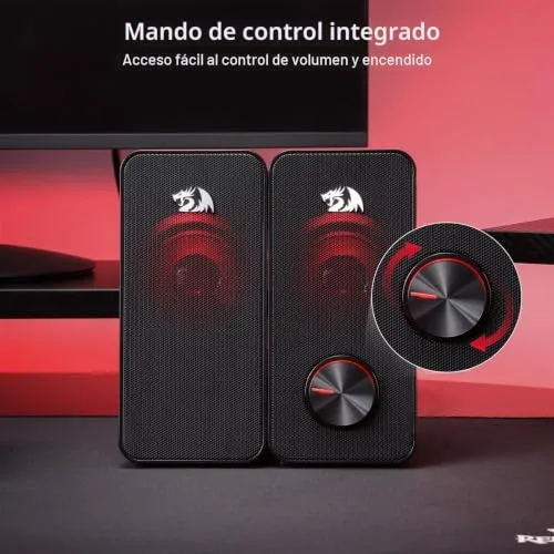 Redragon ▫️ GS500 Altifalante para PC 2.0 com retroiluminação vermelha e ligação USB 5