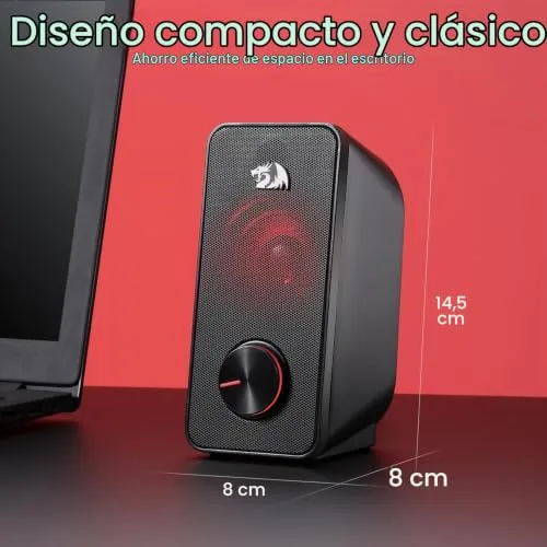 Redragon ▫️ GS500 Altifalante para PC 2.0 com retroiluminação vermelha e ligação USB 6