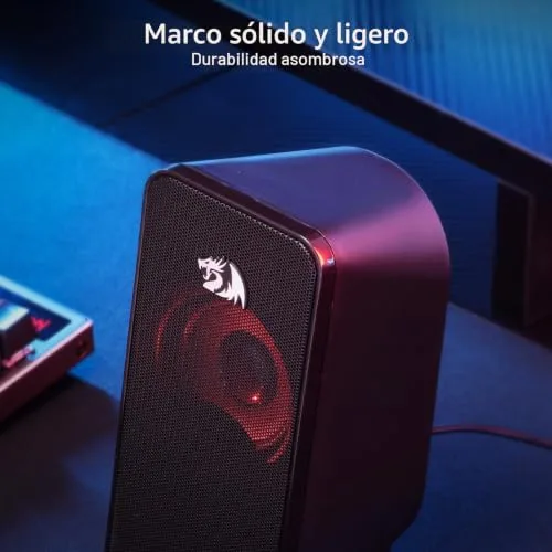 Redragon ▫️ GS500 Altifalante para PC 2.0 com retroiluminação vermelha e ligação USB 7