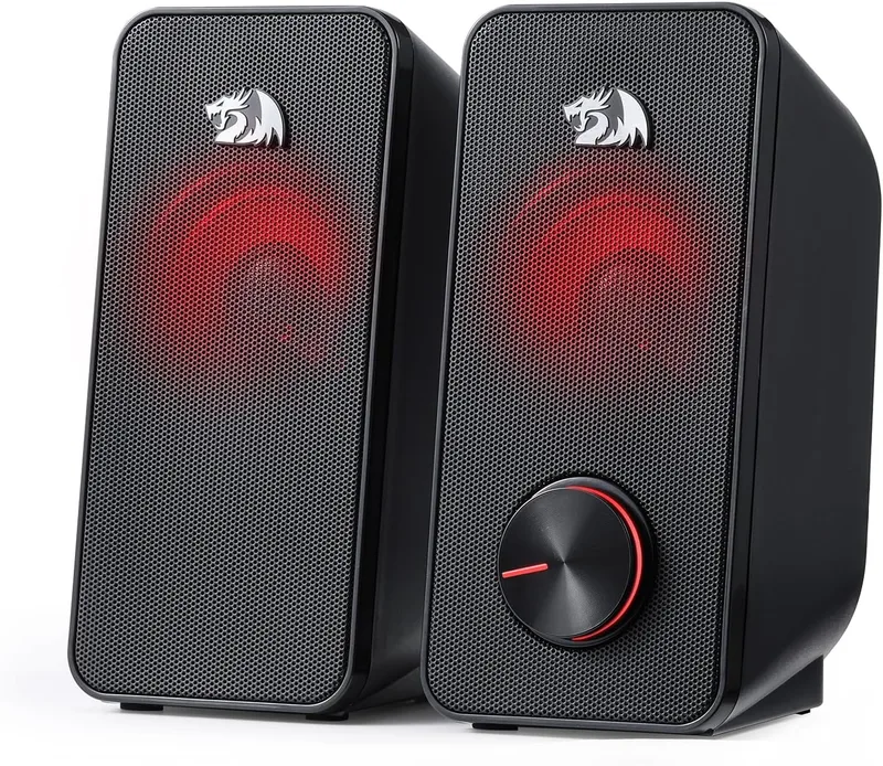 Redragon ▫️ GS500 Altifalante para PC 2.0 com retroiluminação vermelha e ligação USB