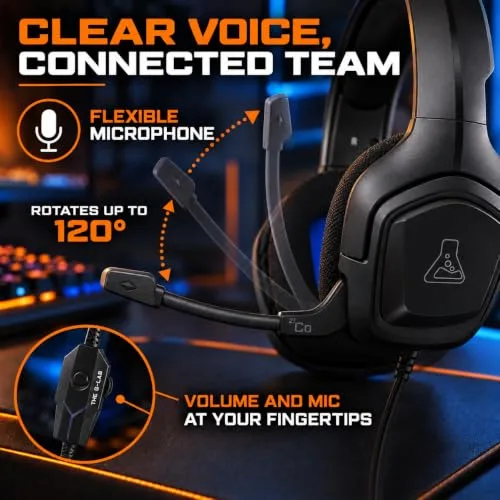 The G-Lab ▫️ Auscultadores para jogos G-Lab Korp Cobalt - Auscultadores estéreo, ultraleves, com microfone, conector de 3,5 mm para PC, PS4, PS5, Xbox One, Mac, tablet, Switch e smartphone (preto) 4