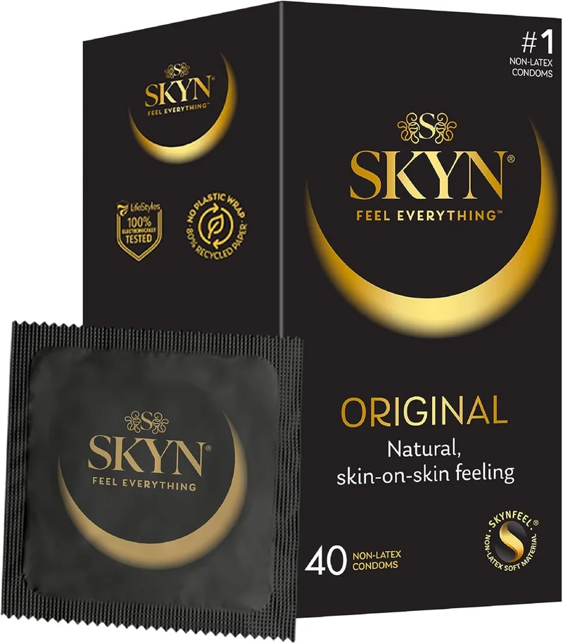 SKYN ▫️ Preservativos Original (40 unidades) 100% sem látex, preservativos ultra-suaves compatíveis com os nossos lubrificantes