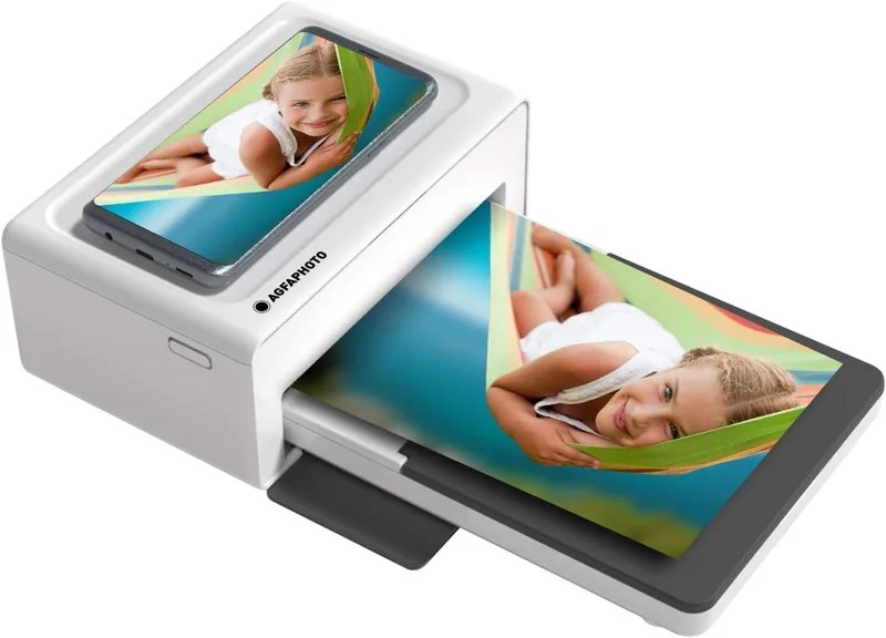AgfaPhoto ▫️ Realipix Moments AMO46 - Impressora fotográfica 10x15 cm a partir do Smartphone, Bluetooth para Smartphones Apple e Android, sublimação de tinta 4Pass - Branco