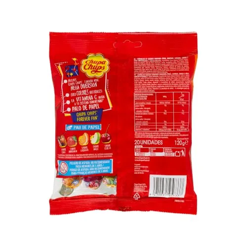 Chupa Chups ▫️ Mini, rebuçados com pau em vários sabores, 20 x 6 g 2