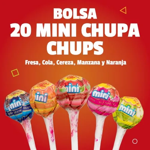Chupa Chups ▫️ Mini, rebuçados com pau em vários sabores, 20 x 6 g 4