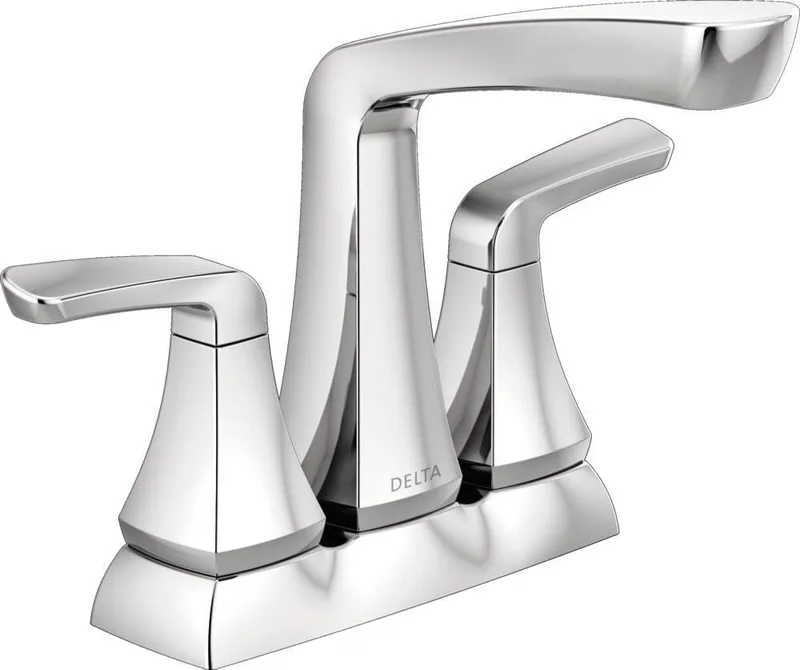 DELTA ▫️ Faucet Vesna 25789LF - Torneira de casa de banho de duas alavancas com conjunto de drenagem e fecho de drenagem sem preocupações, cromada
