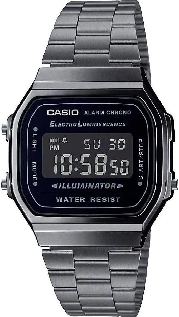 Casio ▫️ Relógio Vintage A168WEGG-1BEF - Relógio unissexo - Resistente a salpicos - Digital - com bracelete em aço - Preto