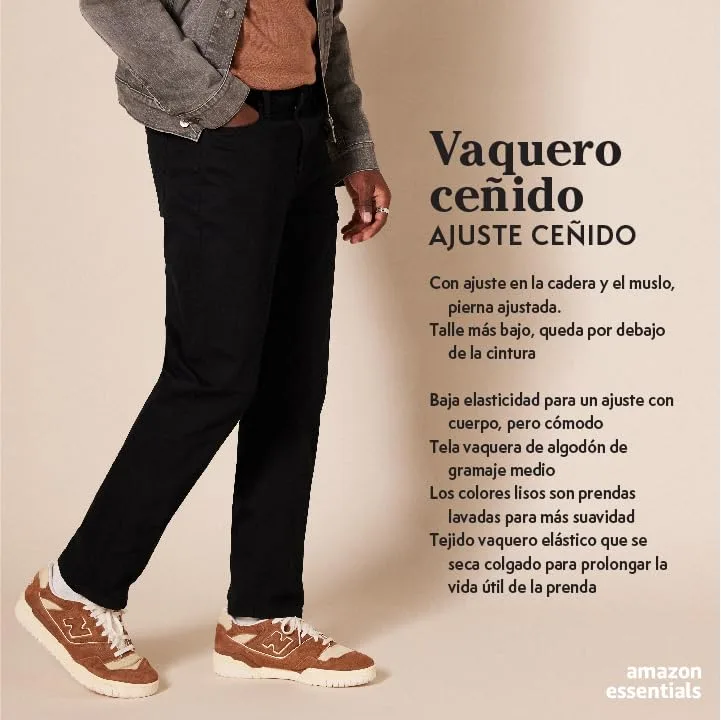 Amazon Essentials ▫️ Calças de ganga justas para homem - Cores em degradê 2