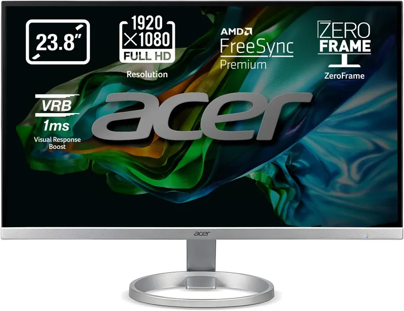 Acer ▫️ R0 R240Ysmip - Monitor de 23,8" Full HD (60,5 cm, 1920 x 1080, 16:9, 250 nits, 1 ms VRB, AMD FreeSync, 1xHDMI 1.4) Cor: Preto