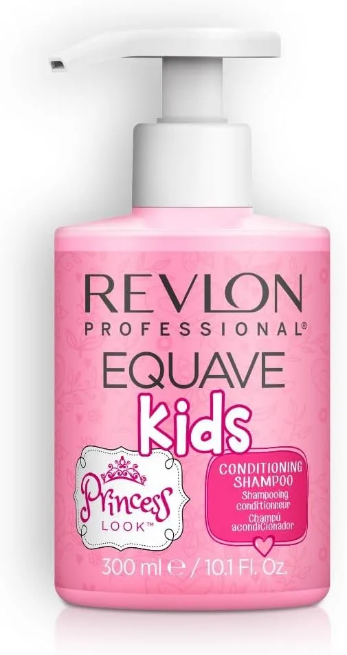REVLON PROFESSIONAL ▫️ EQUAVE KIDS Princess Look, Champô e Condicionador para Meninas, Sem Sulfatos, Para Cuidados Diários, Limpa e Nutre Suavemente o Cabelo - Fragrância Floral e Frutada, 300 ml