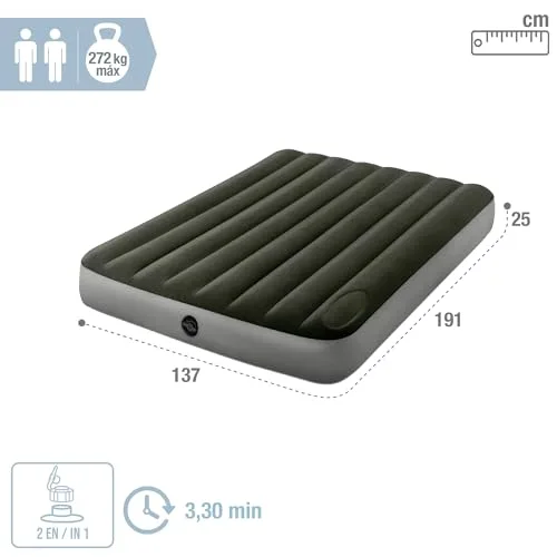 Intex ▫️ Colchão insuflável com bomba integrada Fiber-Tech Downy 4