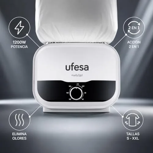 Ufesa ▫️ Manequim 2 em 1 SV1200, engomagem e secagem automáticas, 1200 W, elimina os vincos, desodoriza e neutraliza os odores, temporizador de 3 horas, tamanhos S a XXL 3