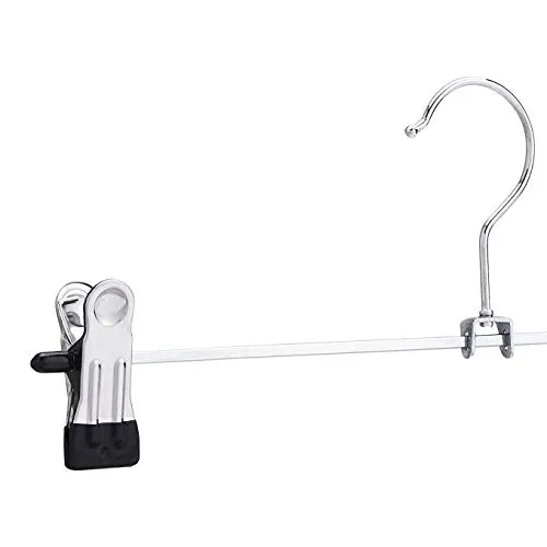 Amazon Basics ▫️ Cabides de metal com clipes para calças e saias, Embalagem de 20, Cromado 4