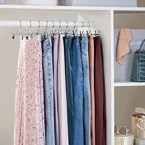 Amazon Basics ▫️ Cabides de metal com clipes para calças e saias, Embalagem de 20, Cromado 5