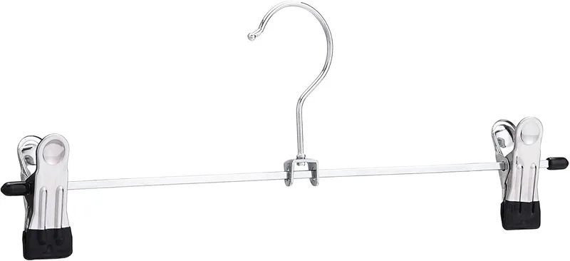 Amazon Basics ▫️ Cabides de metal com clipes para calças e saias, Embalagem de 20, Cromado