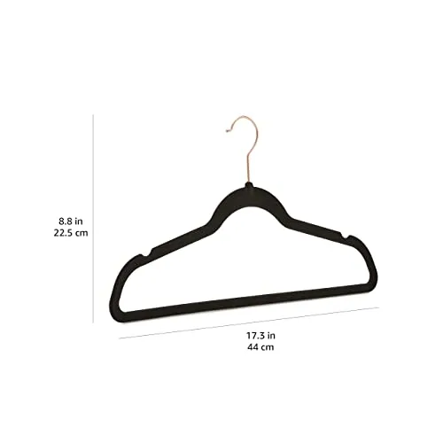 Amazon Basics ▫️ Cabides de veludo para fatos, embalagem de 50, preto/dourado 4