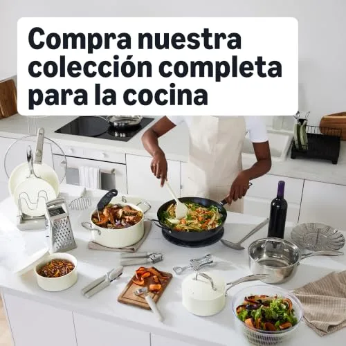 Amazon Basics ▫️ Panela Redonda de Ferro Fundido Esmaltado com Tampa, 5,7 L, Azul-marinho 5