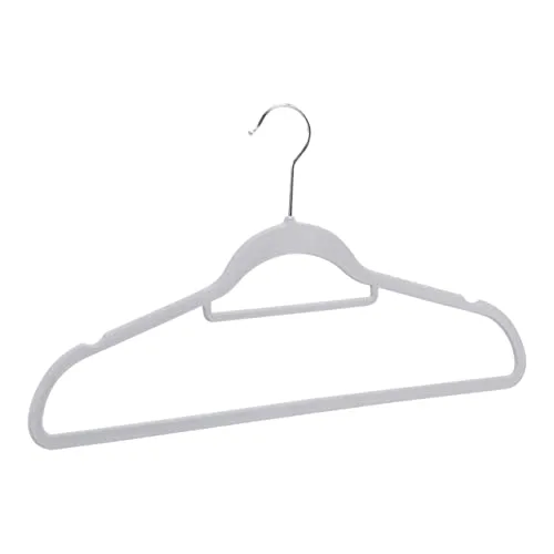 Amazon Basics ▫️ Cabides de veludo para fatos com gancho para gravatas, embalagem de 50, cinzento claro 2