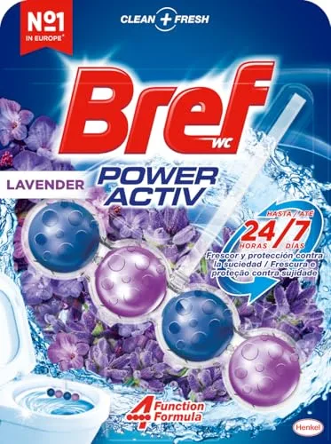 Bref ▫️ Power Activ Lavanda Cesta WC - Produto de limpeza para uma sanita sempre limpa e fresca, com fórmula anticalcário que elimina a sujidade, embalagem de 10 unidades 2