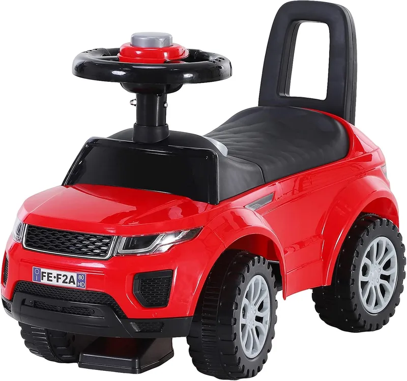 HOMCOM ▫️ Quad Runner para Crianças 1-3 Anos Carro de Bebé sem Pedais Brinquedo de Passeio para Bebés Carro de Bebé Estilo Corrida com Volante Compartimento Escondido 62x28x41,5cm Vermelho