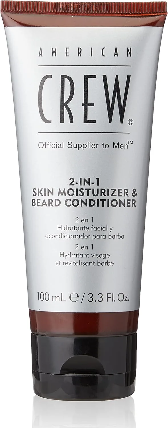 American Crew ▫️ 2 in 1 Skin Moisturizer & Beard Conditioner, Loção Hidratante para a Pele e Condicionador para a Barba, Cuidados para o Rosto dos Homens, Para uma Barba Macia e Bem Tratada, 100 ml