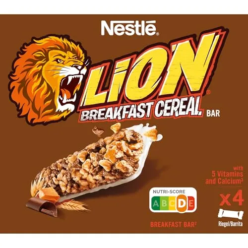 Nestlé ▫️ Barritas Lion com chocolate e caramelo. Embalagem de 32 barritas 4