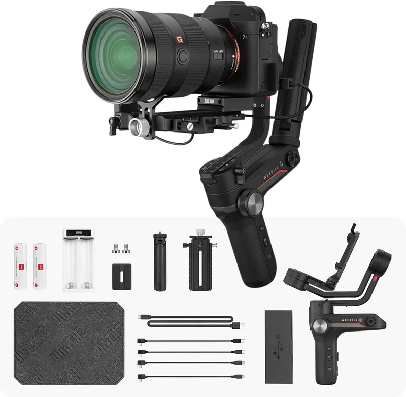 ZHIYUN ▫️ WEEBILL-S - Estabilizador de 3 eixos para câmara réflex digital e câmara fotográfica compacta
