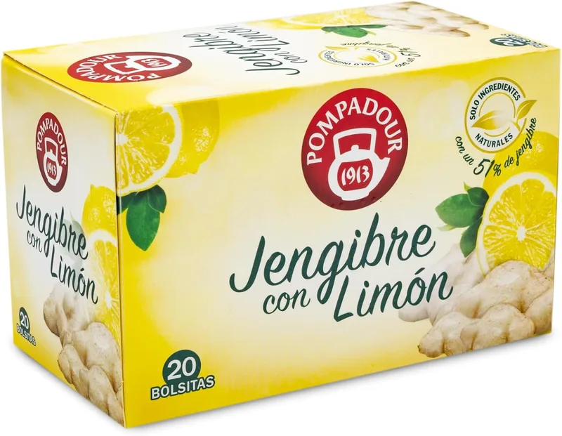 Pompadour ▫️ Infusão de Gengibre e Limão, 20 Saquetas