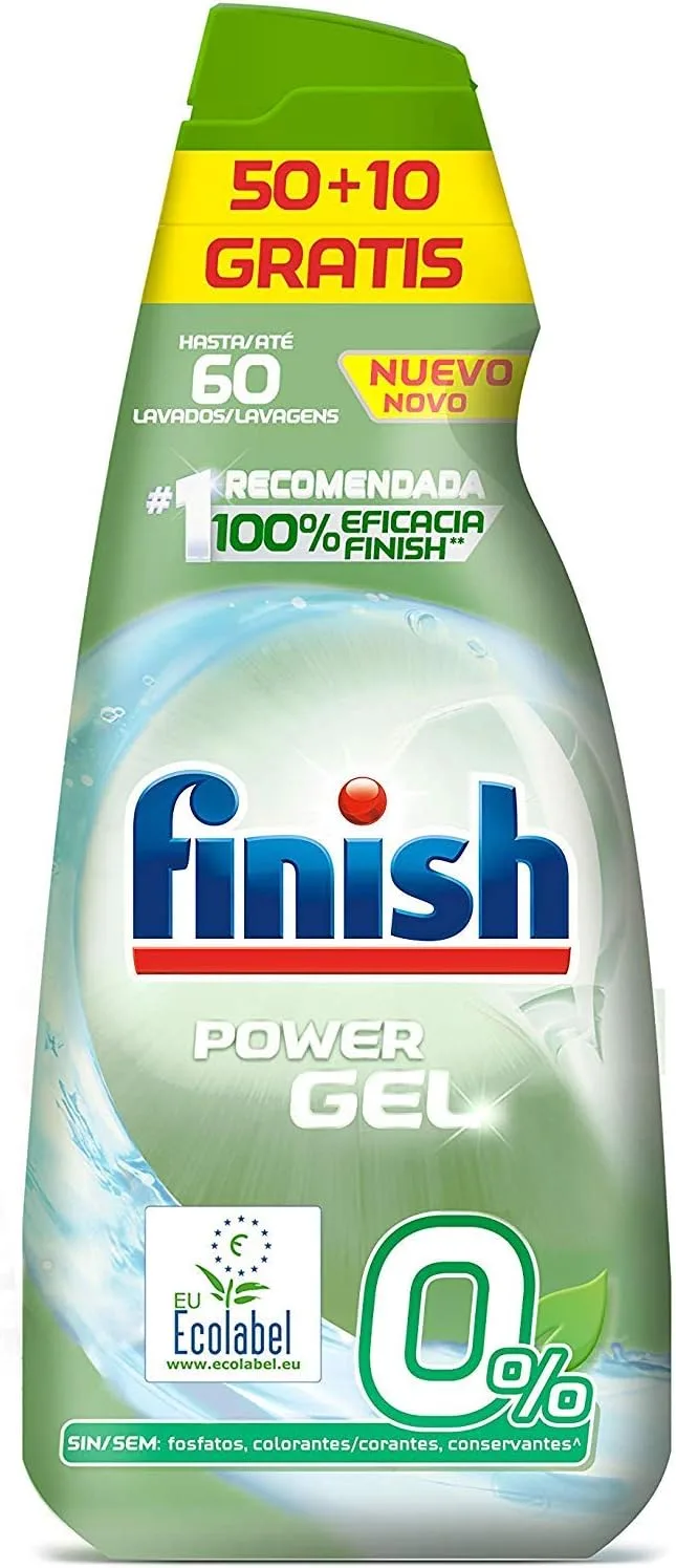 Finish ▫️ 0% Detergente para Máquina de Lavar Louça em Gel, Orgânico Certificado - 60 Dispensadores