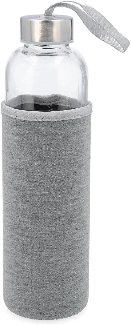 Quid ▫️ Garrafa de transporte de vidro Quidate com tampa Neop 0,60l Sodo Reciclável não micro-ondas