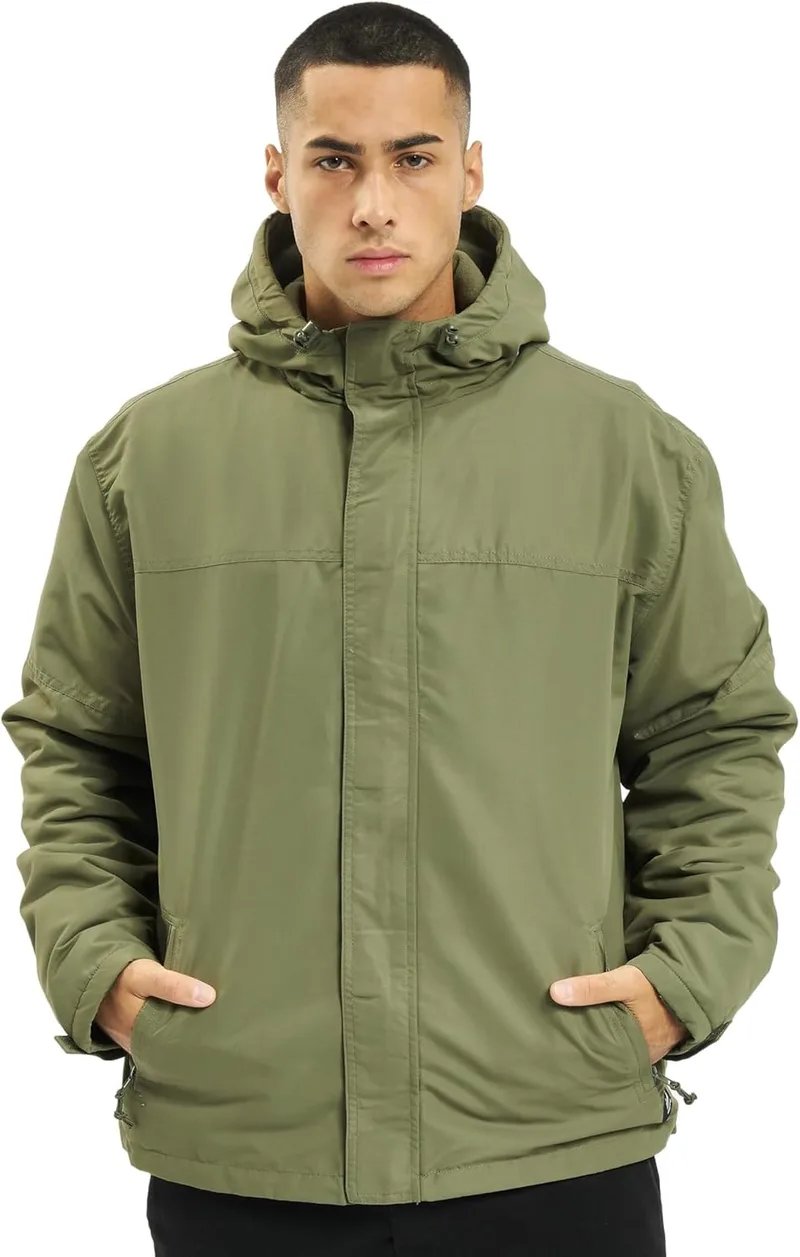 Brandit ▫️ Casaco corta-vento com fecho de correr para homem Casaco corta-vento preto