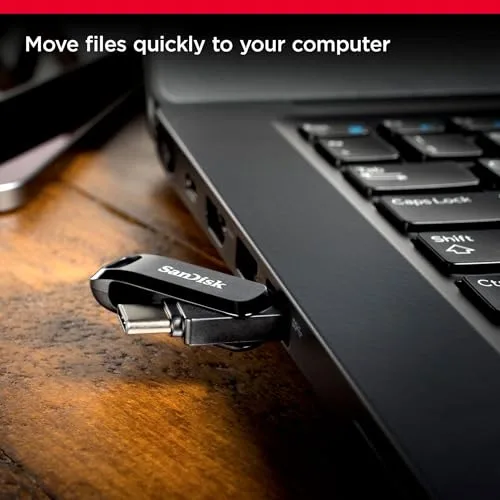 SanDisk ▫️ Ultra Dual Drive Go 256 GB, USB-C e USB-A, até 400 MB/s 3